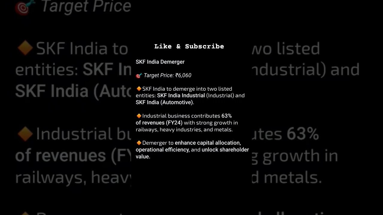 Stock update - SKF india demerge 