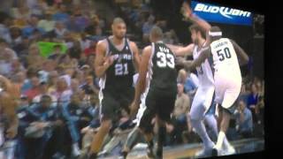 Nba Wcf Game 4 Diaw to Duncan right hand jump hook