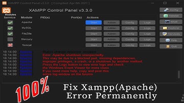 [Solved permanently] 100% Fix Xampp Error: Apache shutdown unexpectedly [2021 Updated]
