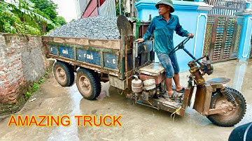 AMAZING TRUCK || Công nông siêu khủng chở cát đá đổ ben xem cực đã , Máy xúc hitachi múc cát lên xe
