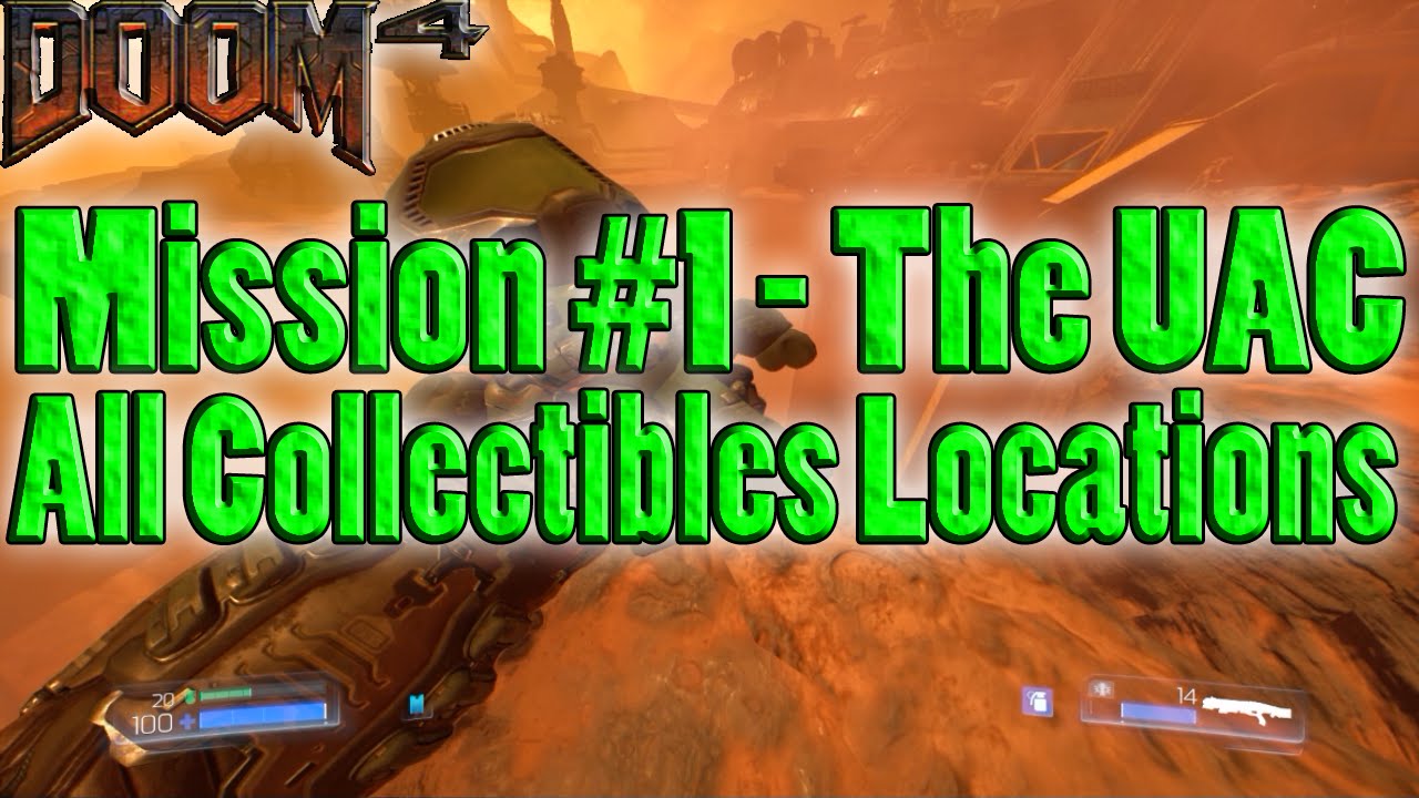 DOOM | Mission #1 All Collectibles Locations (Logs, Secrets, Elite Guards, Drones, Cells,  Trials)