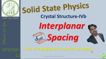 Interplanar Spacing| Solid State Physics: Crystal Structure IVb| |IITJAM