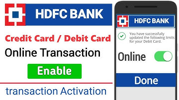 How to Enable HDFC Credit Card for Online Transaction | Enable HDFC Credit/Debit Card for Online Use