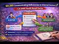 SA 265 Communicating Deficiencies in Internal Control 🚀 | CA Inter Audit Recall Series