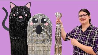 Details DIY Fringe Ghost & Cat Arch: Halloween Decor on a Budget Guide
