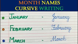 Month Names I Month Name I January February March I Cursive Writing I Handwriting