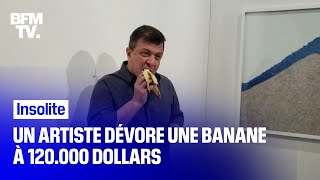 Un artiste dévore une banane à 120.000 dollars