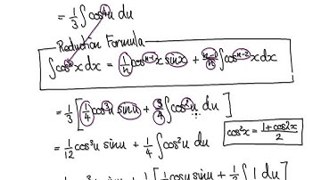 Video 2034.8 Reduction formula cos^nx example