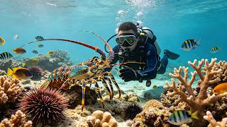 Instant Grab ⚡ Spiny Lobster No Escape 🤤 #SpinyLobster #Diving #Catch