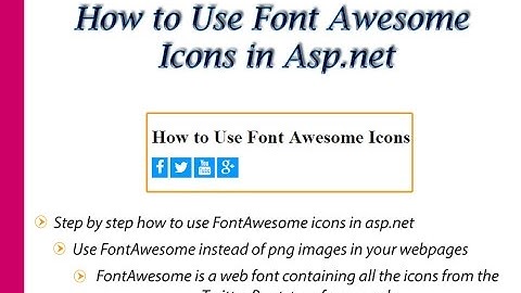 How to use Font Awesome Icons in Asp.net