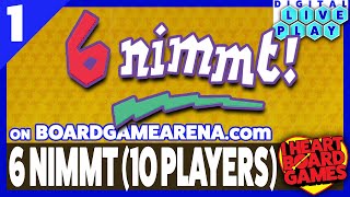 6 Nimmt! (On BoardGameArena.com) 10 PLAYER private room playthrough | Live Play Session 1