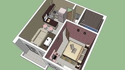 Sketchup Interior Design ( Apartment) - Durasi: 52.49. 