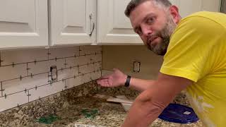 Installing Subway Tile as Kitchen Backsplash