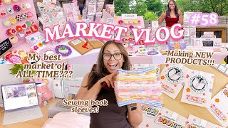 MY BEST MARKET OF ALL TIME! 📖🌷⭐️ Market prep, sewing book sleeves, new products | Studio Vlog 58