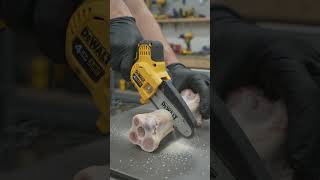 DeWalt Mini Chainsaw Goes Through Bone Fast! #satisfying #dewalttools #tools #viralvideo #shorts