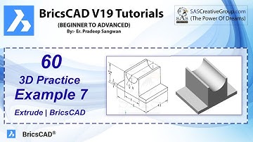 3D Practice Drawing BricsCAD V19 Tutorial 60 | 3D Exercise 7 | Extrude Trim Offset | Hindi