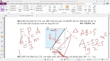 Cơ lưu chất - Hướng dẫn giải Bài tập Chương Thủy tĩnh - Lực tác dụng lên thành phẳng - 1