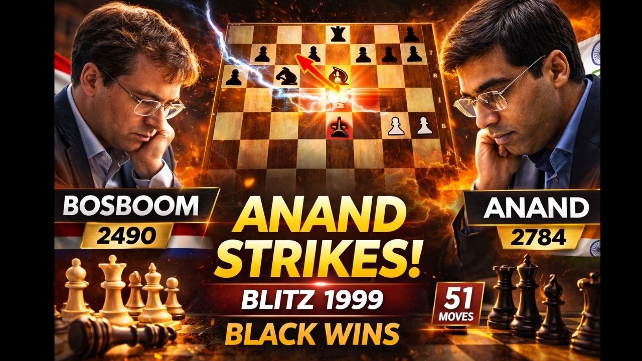 Manuel Bosboom vs Viswanathan Anand | Hoogovens Blitz 1999 | Anand Wins with Black!
