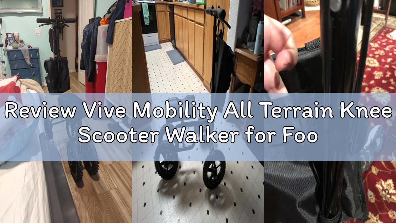 Review Vive Mobility All Terrain Knee Scooter Walker for Foot Injuries - Adult Broken Leg Crutch Car