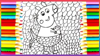 How to Draw and Colour a Peppa pig as a Mermaid 🧜‍♀️🧜🧜‍♀️ | Drawing Step by Step | Drawing for Kids.