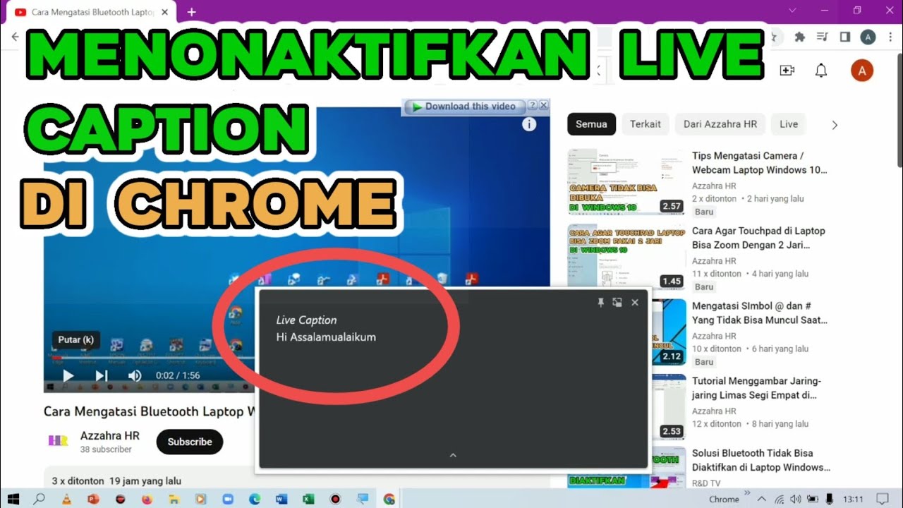 Cara Menonaktifkan Live Caption di Chrome Laptop / PC