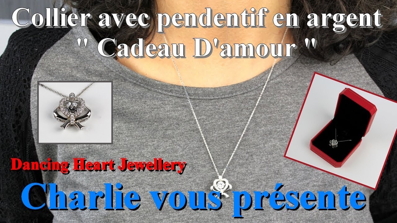 LCC® Pendentif collier pour femme copine gravé Je t'aime Argent 925