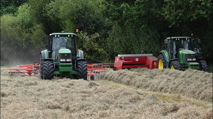 Rowing Up, Baling & Collecting Small Bale Hay with John Deeres & Manitou - Hay Making 2024