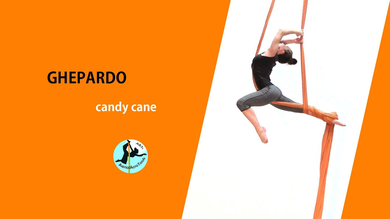 Tessuto aereo principianti Ghepardo dal nodo piede, Aerial Silk beginners  candy cane from footlock 