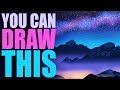 YOU Can Draw This LANDSCAPE in PROCREATE | easy landscape drawing tutorial with free brushes