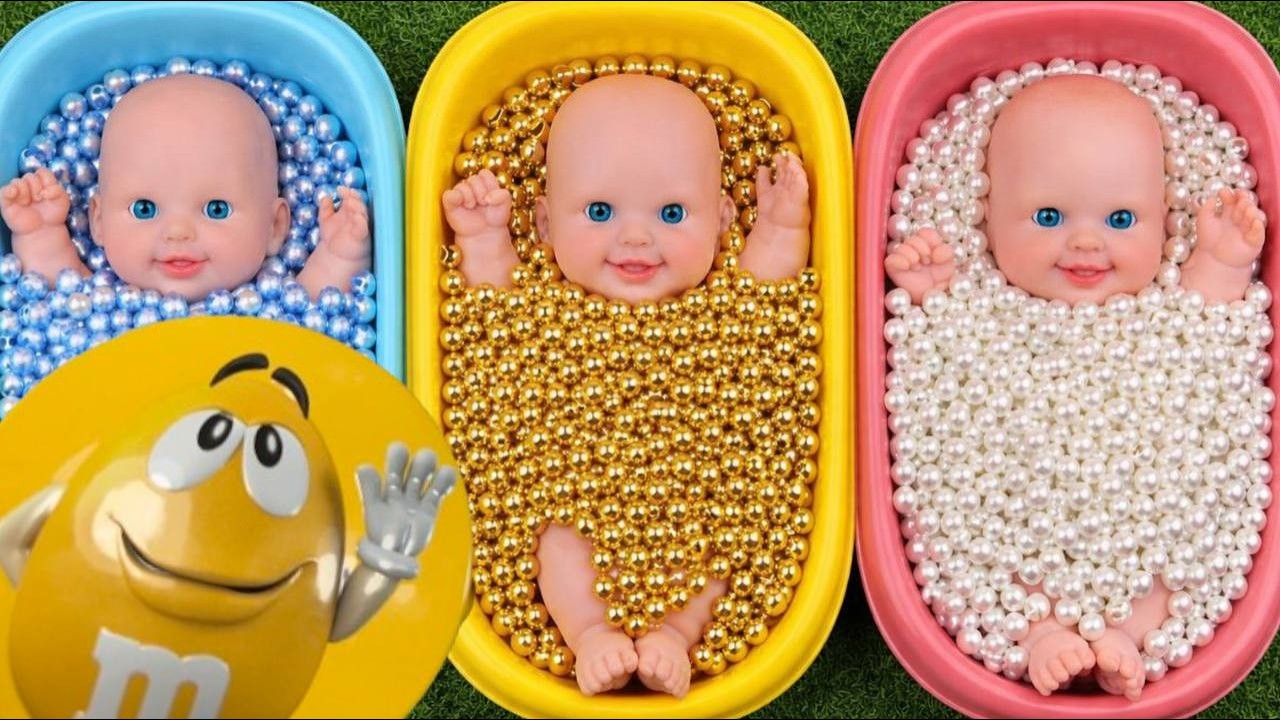 4 Minutes Satisfying Full of 3 Rainbow Bathtubs with Candies |  Magic Slime Cutting Video