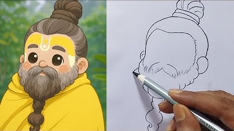 How to Draw Premanand Maharaj / Cute Maharaj Ji Drawing