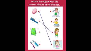 Cleanness Worksheets | match the object with the cleanliness picture