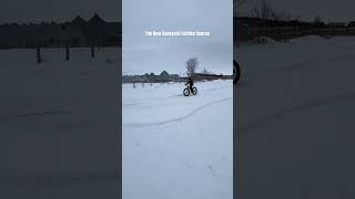 Quick “groom” of the backyard so the boy could try out a Specialized Fatboy. #fatbike #bike