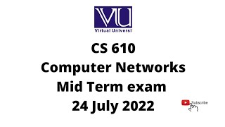 Famous CS 610 (Computer Networks) Mid term 2022 #cs610 #midterms #vu Profile