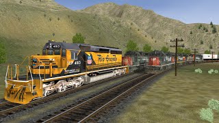 OpenRails - Union Pacific westbound unit train Part 3 (2 of 2)