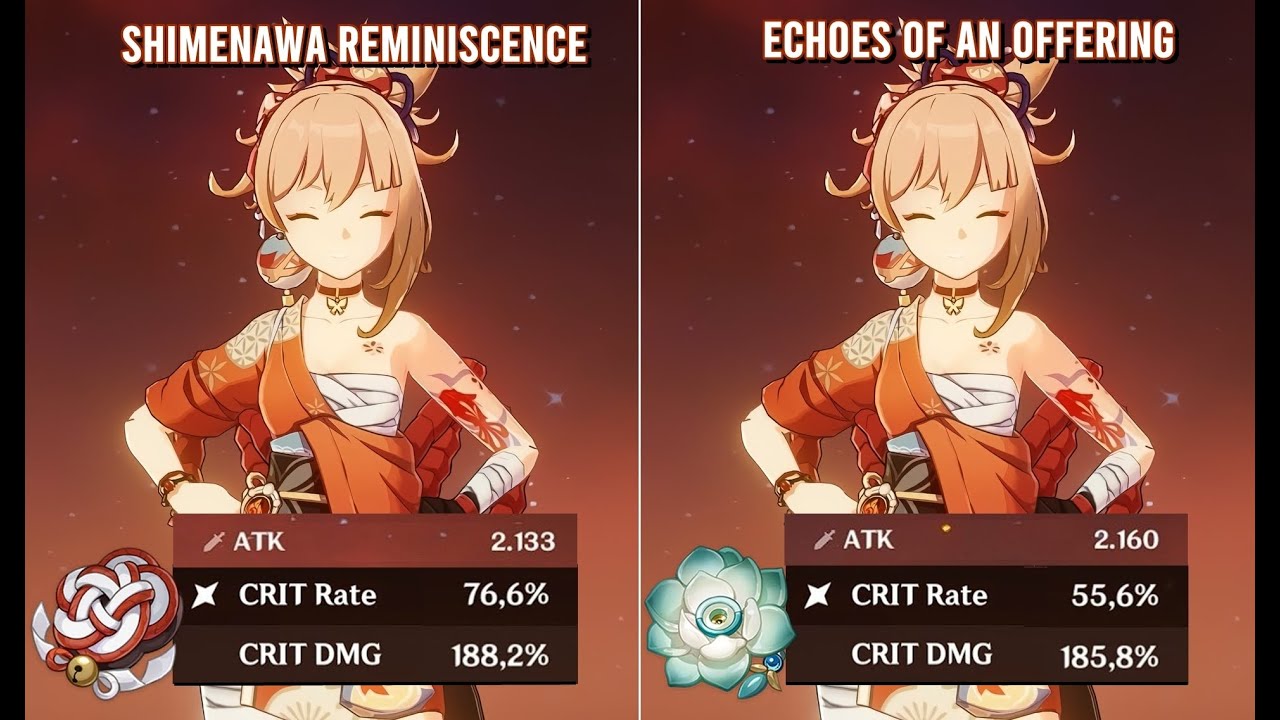 Yoimiya - Shimenawa Reminiscence vs Echoes of an Offering [Artifact Comparison]