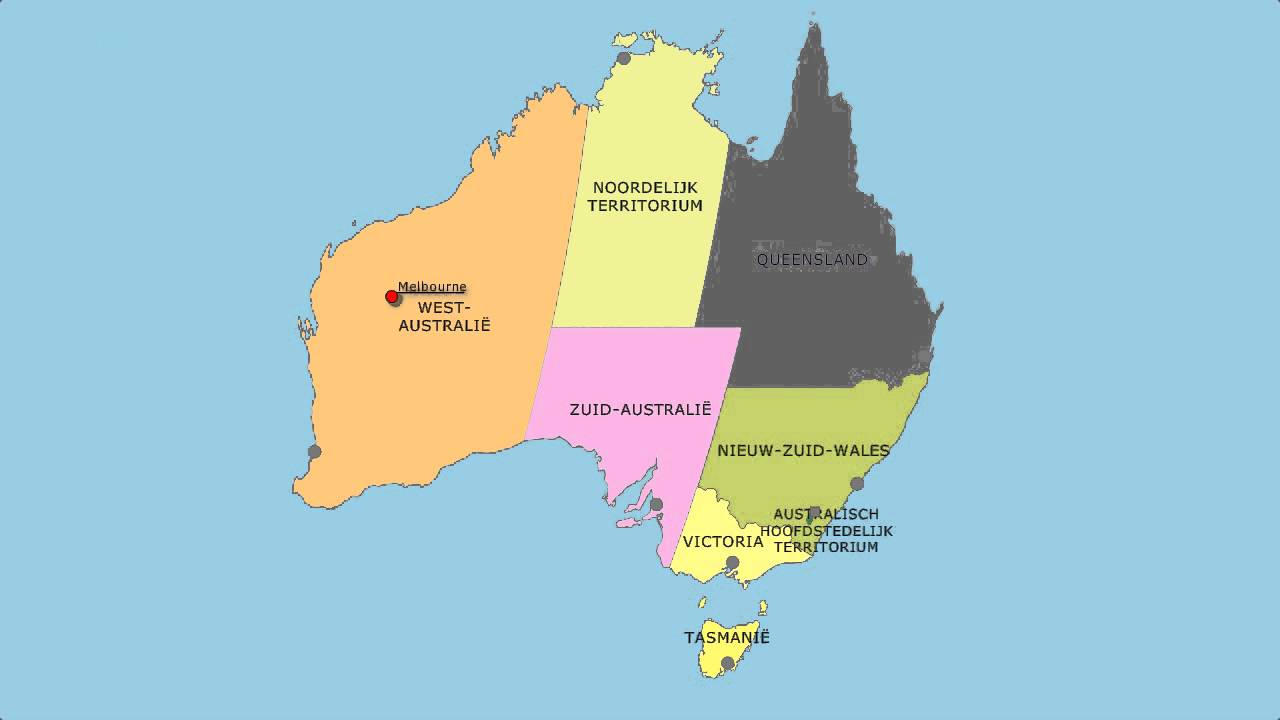 Topografie Australië staten en hoofdsteden - YouTube
