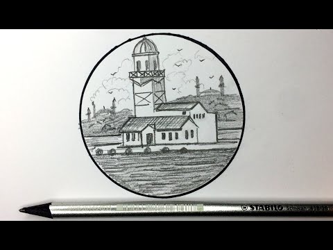 Easy Pencil Drawing Kiz Kulesi I Kolay Karakalem Kız Kulesi Çizimi I Basit Karakalem Nasıl Çizilir?