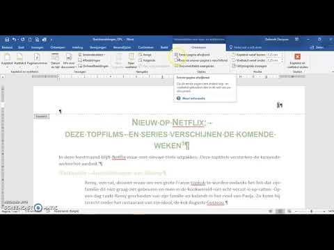 Informatica MS Word kop- en voettekst