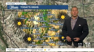 Monday morning weather forecast with Fox 13 meteorologist, Damon Yauney
