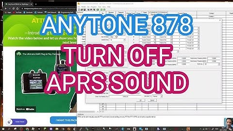 ANYTONE 878 - TURN OFF /SILENCE APRS LOUD SOUND