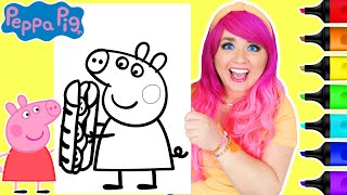 Coloring Peppa Pig Eating a Sandwich Coloring Page | Ohuhu Art Markers