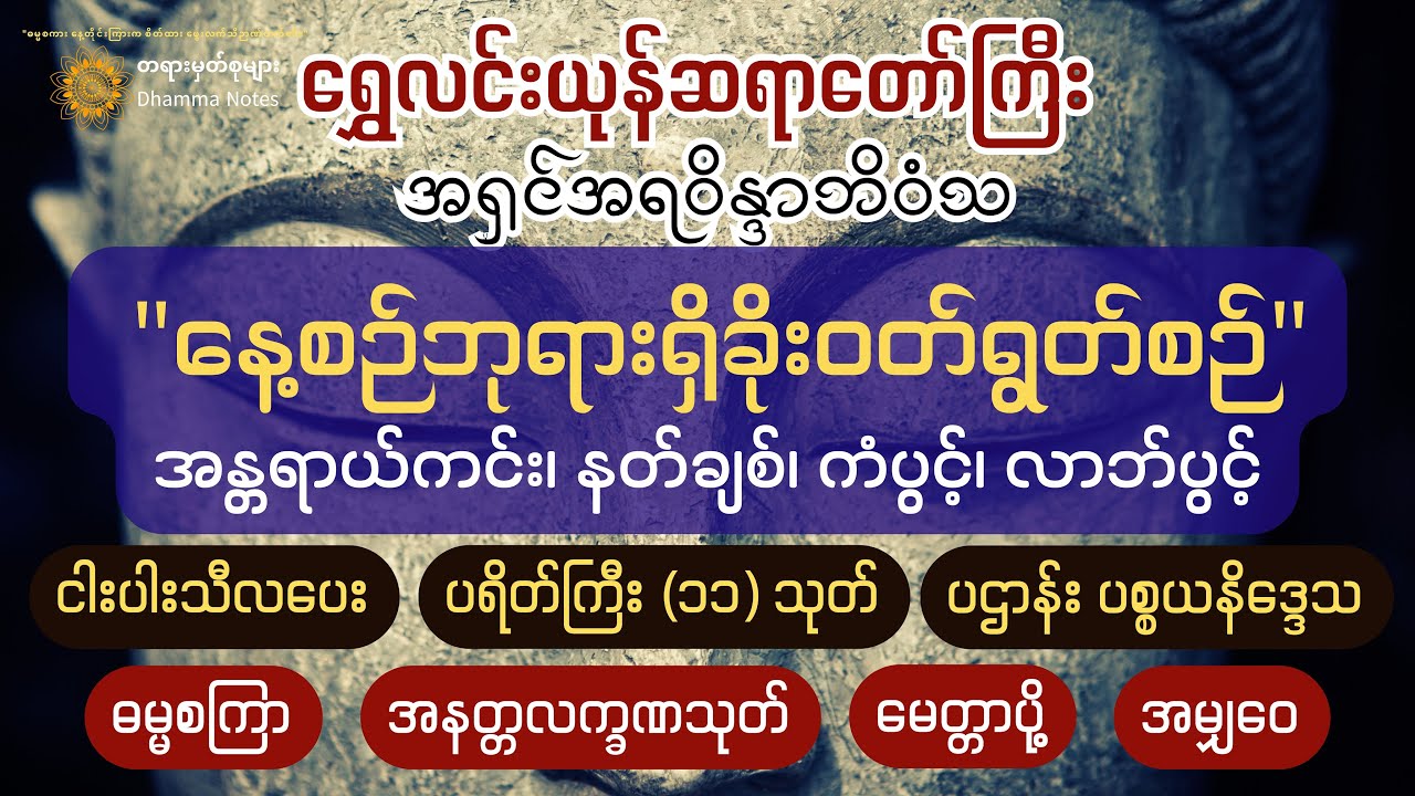 🙏ဘေးရန်ခပ်သိမ်း ကင်းငြိမ်းစေရန် နေ့စဉ် ဘုရားရှိခိုး ဝတ်ရွတ်စဉ် [ရွှေလင်းယုန်ဆရာတော်ကြီး]