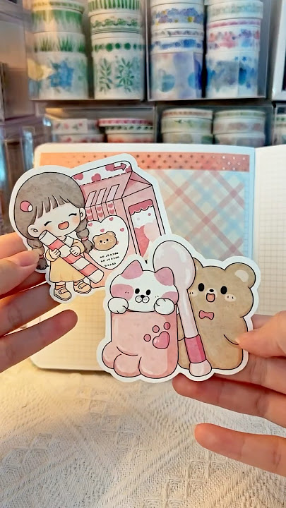 Journal With Me 💖 Baby Pink 🎀 Sticker Collage Ideas 💡 #asmr #sticker #cute #journaling #kawaii