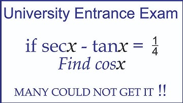 University Admission Test  |  Trigonometry   |  Algebraic Identify  |