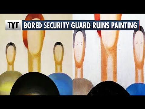 Bored Security Guard Ruins Pricey Painting