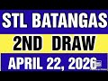 STL BATANGAS RESULT TODAY 2ND DRAW APRIL 22, 2026 4:30PM | WEDNESDAY   #stlbatangasresulttoday   