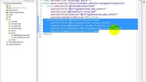 lesson17 03 addressbook menu xml  Updated menu for the AddressB