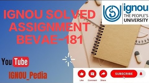 IGNOU SOLVED ASSIGNMENT| BEVAE 181| 2023-2024|ENGLISH MEDIUM|@IGNOU_Pedia_official |free assignment