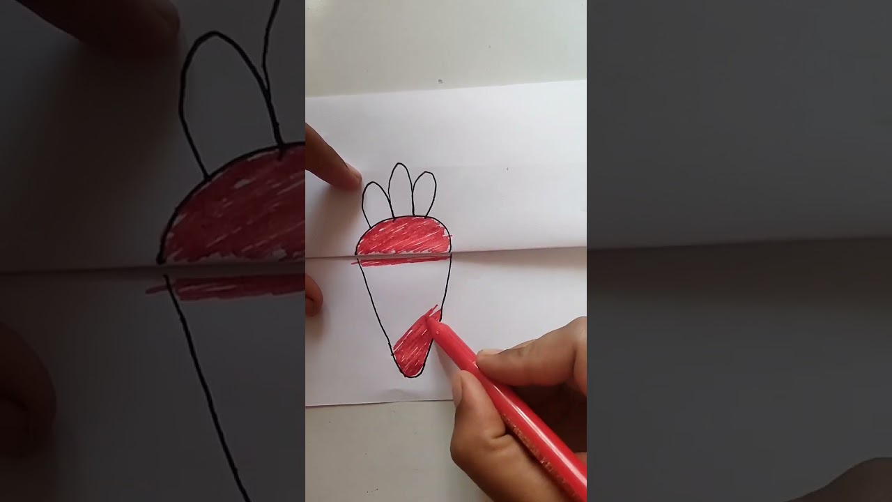 How to draw a Carrot  Folding surprise CardEasily 